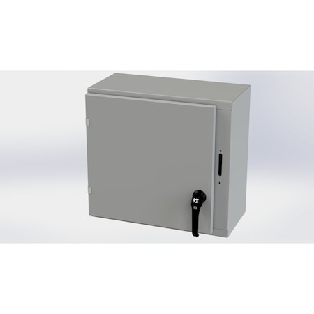 Saginaw Control & Engineering 2 Point Latch with Padlock Handle Electrical Enclosures, 20 in H, 10 in D, 21.38 in W, Carbon Steel SCE-20XEL2110LP
